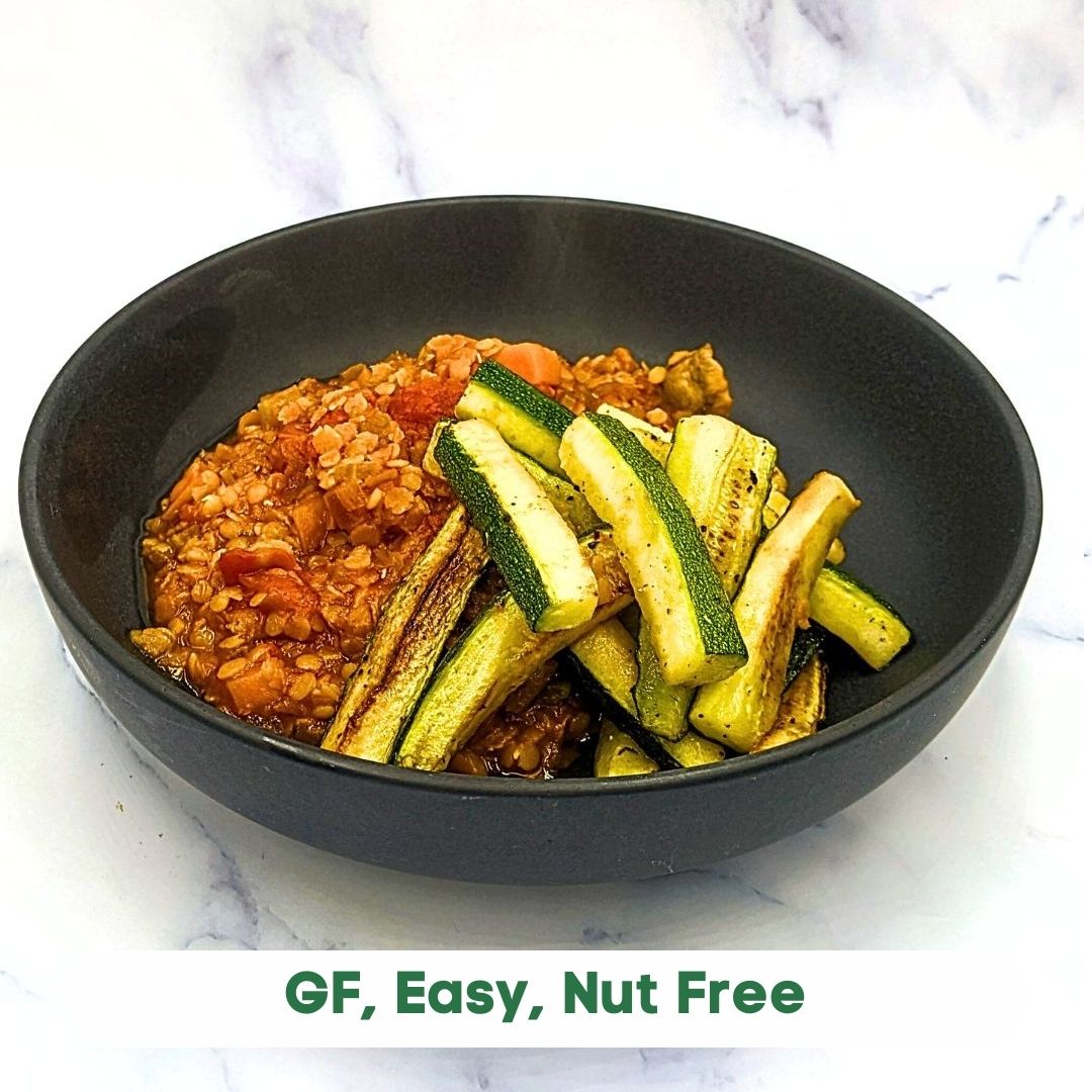 Lentil Ragu with Zucchini Batons - VegMeUp